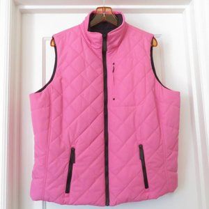 Ralph Lauren L-RL Quilted Hot Pink Reversible Vest, Size1X